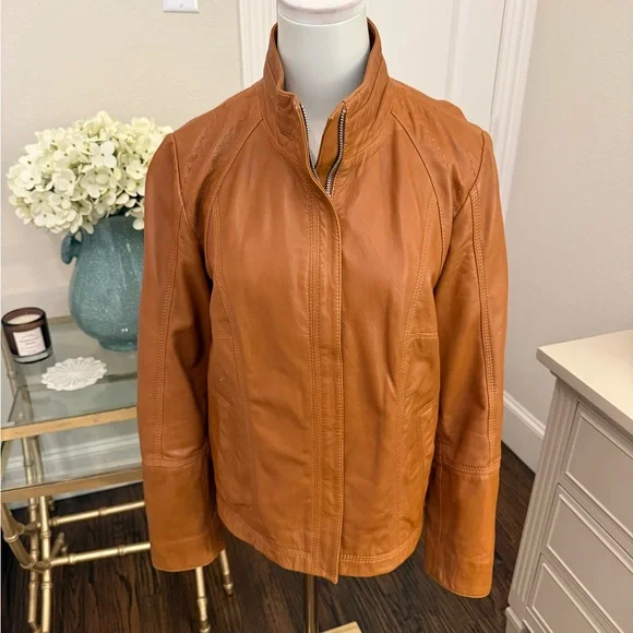 Quince Camel Leather Jacket - Picture 3 of 9